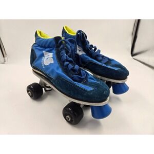 Precision Roller Skates Blue Suede German Disco Skater 5000 US Women's Size 6/8